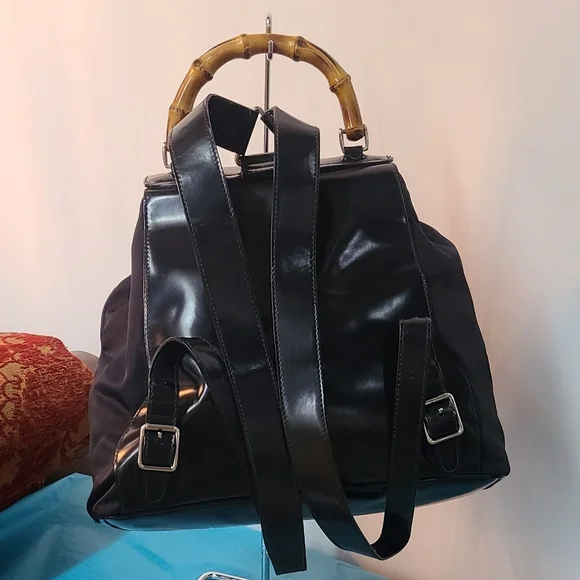 Gucci Bamboo Drawstring Nylon Backpack - Picture 6 of 17